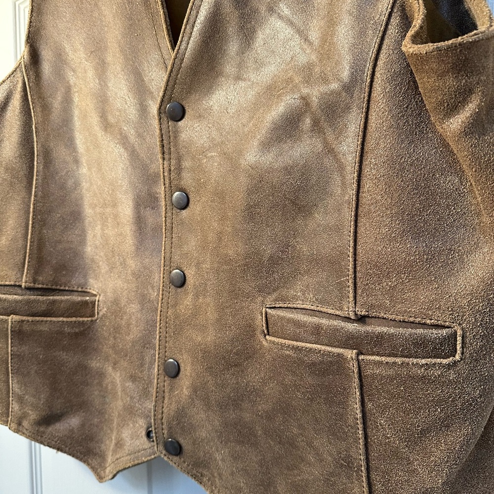 Vintage Men’s First Genuine Leather Vest - Picture 2 of 9